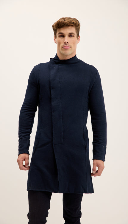 Cardigan ribelle asimmetrico - blu scuro