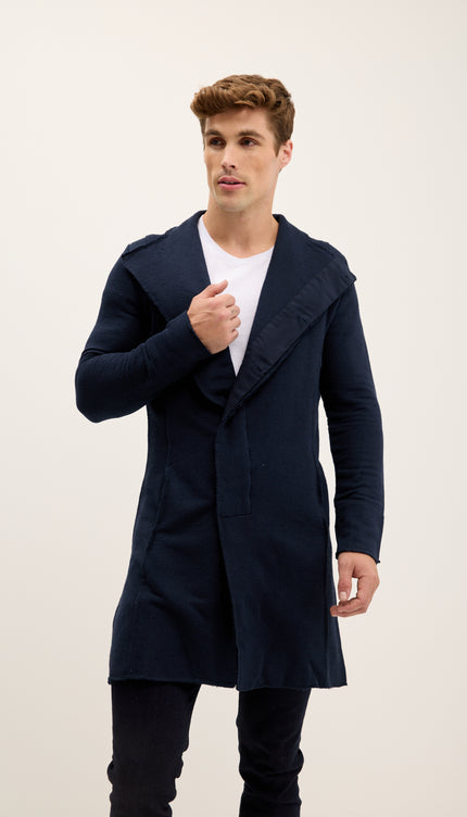 Cardigan ribelle asimmetrico - blu scuro