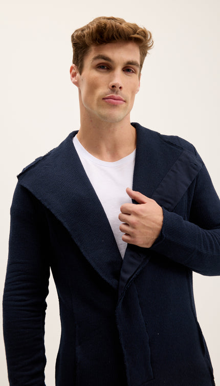 Cardigan ribelle asimmetrico - blu scuro