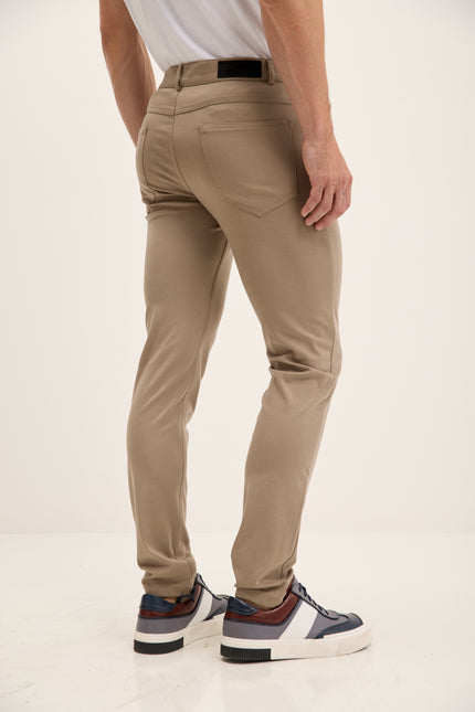 Men's Fitted Casual Pants - Sand | Ron Tomson