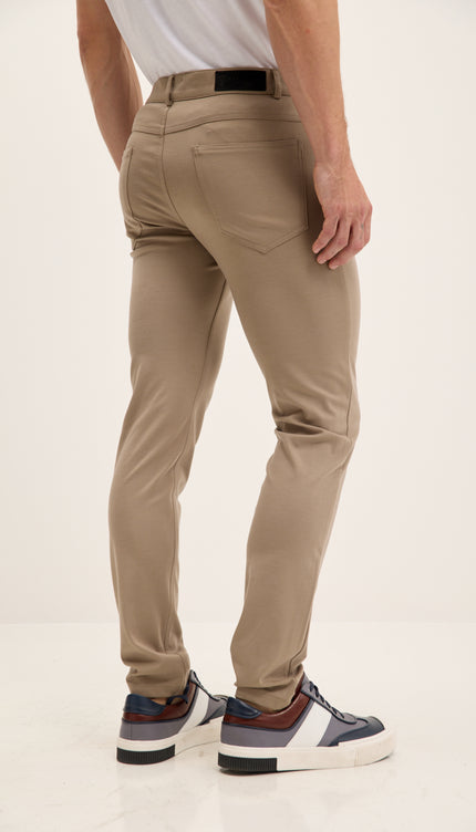 Lightweight Fitted Casual Pants - Sand