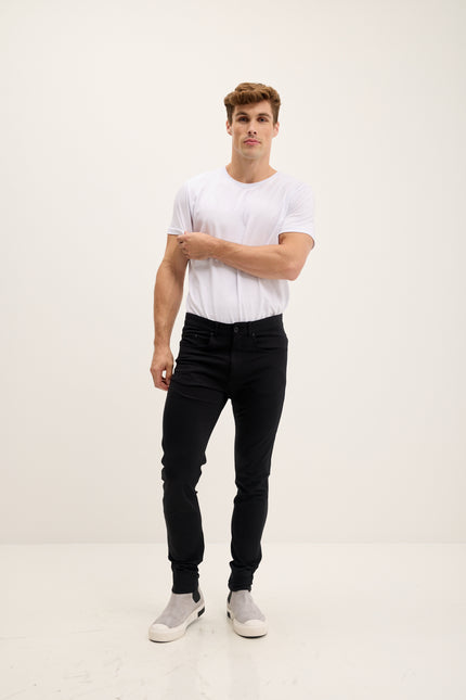 Men's Lightweight Tailored Casual Pants - Black | Ron Tomson