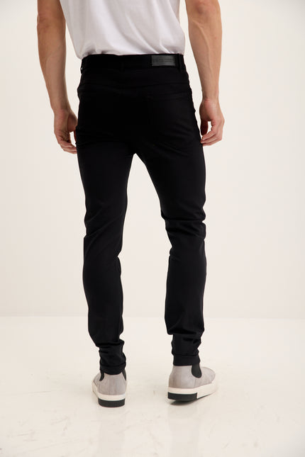 Men's Lightweight Tailored Casual Pants - Black | Ron Tomson