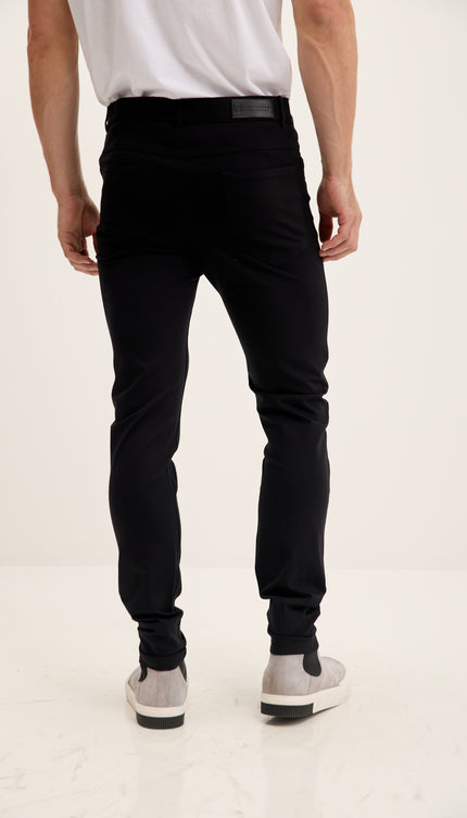 Lightweight Fitted Casual Pants - Black