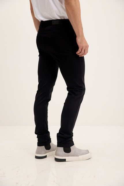 Men's Lightweight Tailored Casual Pants - Black | Ron Tomson