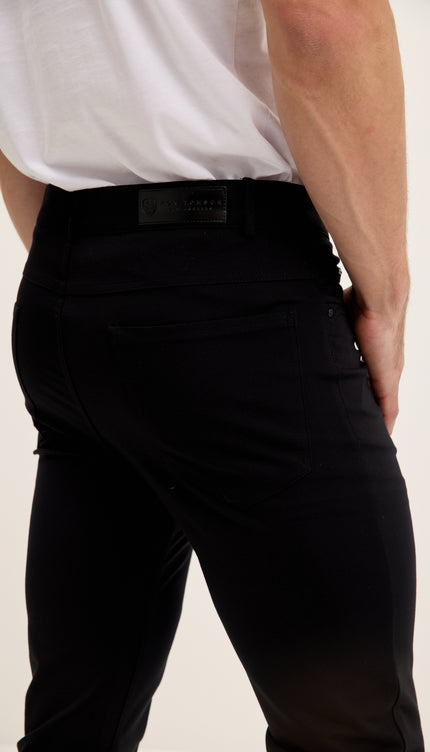 Lightweight Fitted Casual Pants - Black