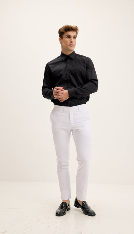 Tapered Tuxedo Pants - White Matte