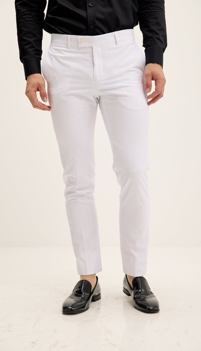 Tapered Tuxedo Pants - White Matte