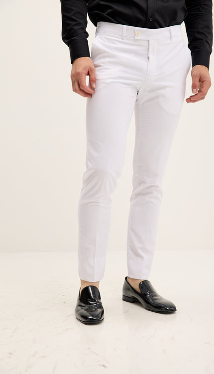 Tapered Tuxedo Pants - White Matte