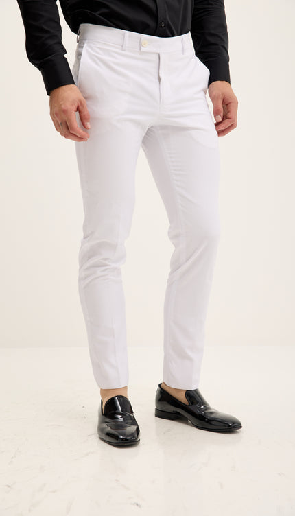 Tapered Tuxedo Pants - White Matte