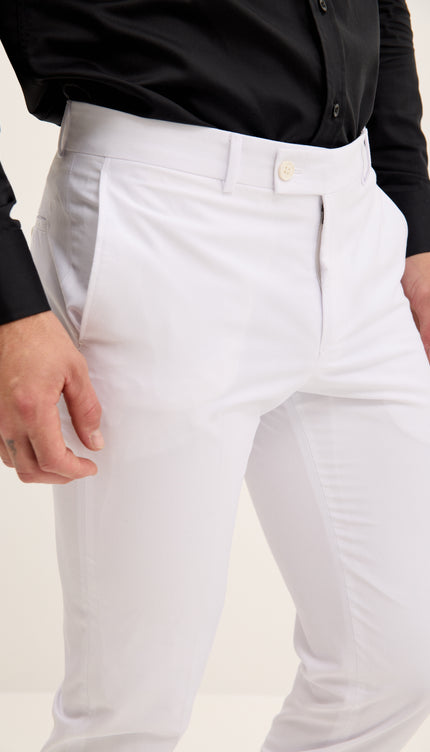 Tapered Tuxedo Pants - White Matte