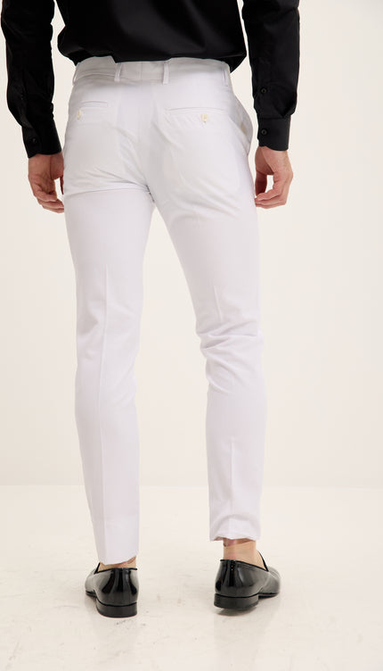 Tapered Tuxedo Pants - White Matte