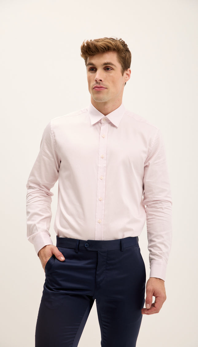 Tonal Accents Dress Shirt - Hellrosa