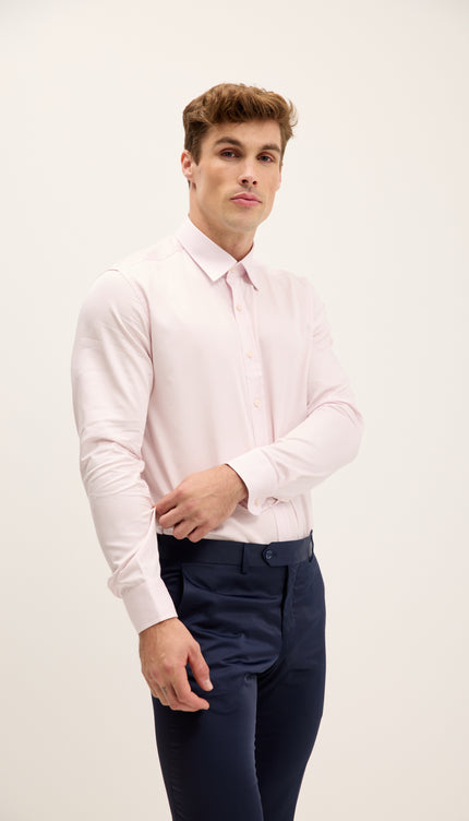 Camicia elegante con dettagli tono su tono - Rosa chiaro