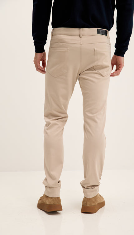 Lightweight Fitted Casual Pants - Beige
