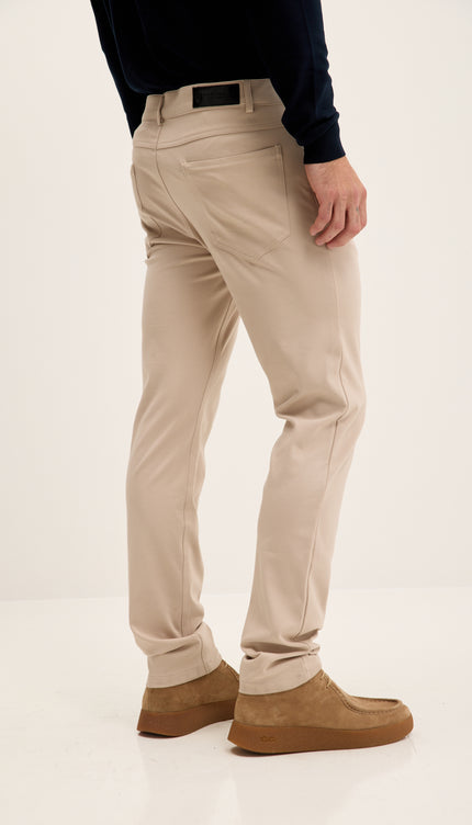 Lightweight Fitted Casual Pants - Beige