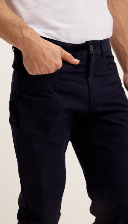 Lightweight 5-pocket Style Pants - Navy