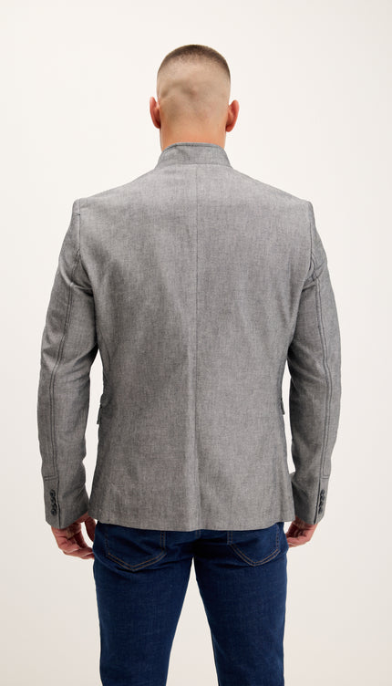 Giacca con chiusura a bottone simmetrica - Grigio