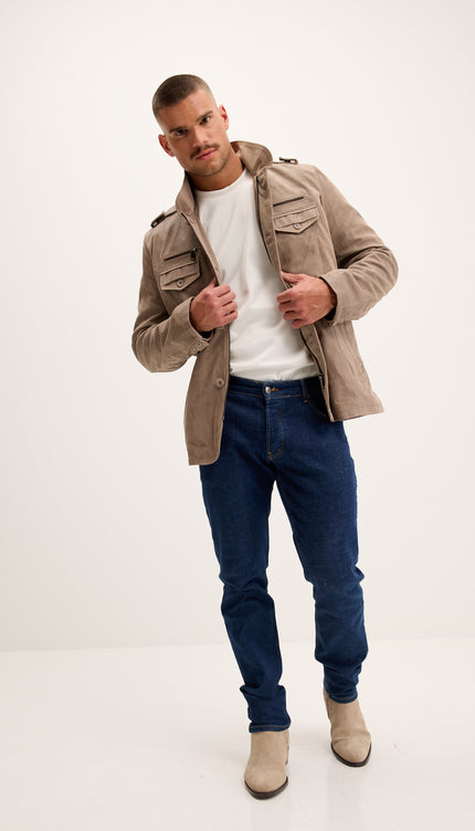 Эполетная куртка с воротником-стойкой