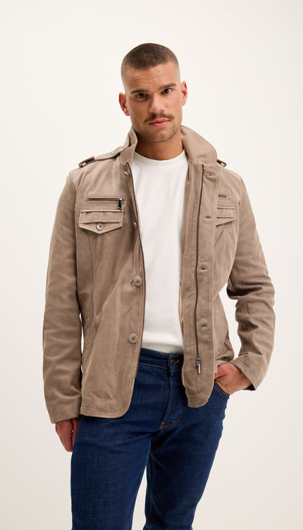 Эполетная куртка с воротником-стойкой