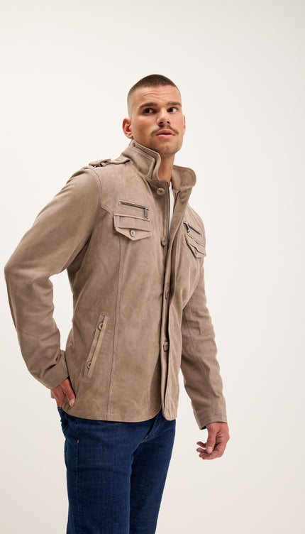 Эполетная куртка с воротником-стойкой