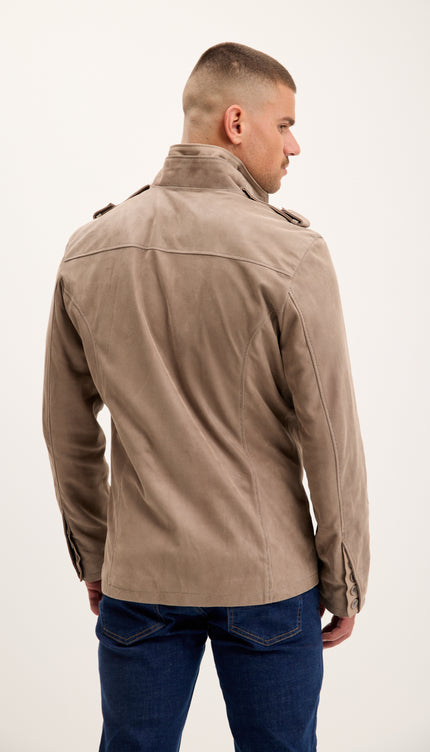 Эполетная куртка с воротником-стойкой