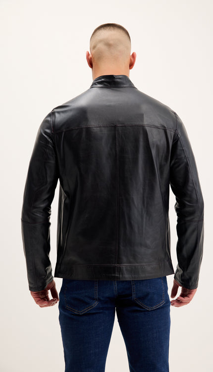 Vanguard Reversible Perforated Suede & Leather Jacket - Burgundy/Navy