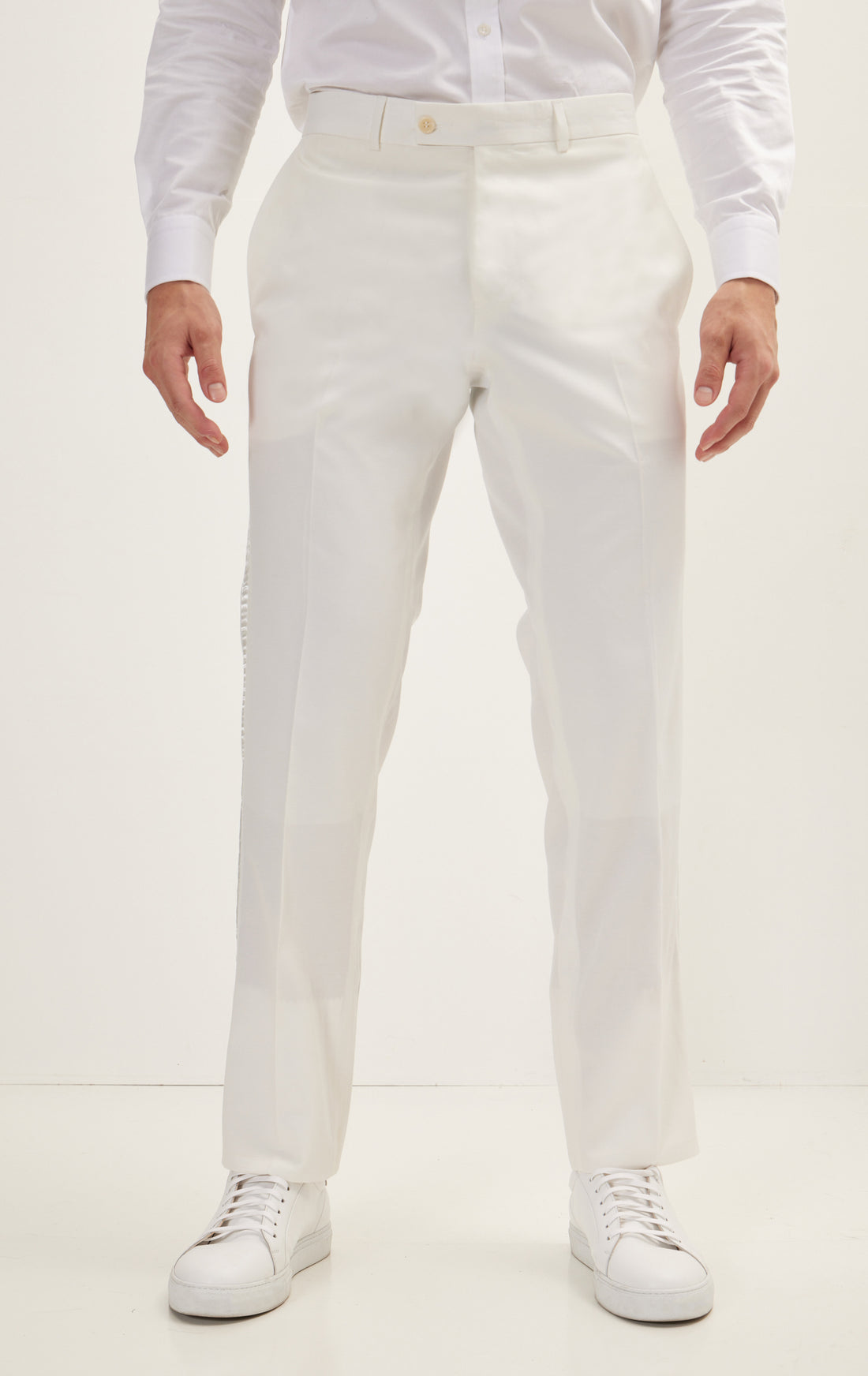 Pantaloni eleganti affusolati in lana merino - Nero