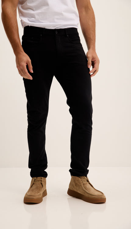 Lightweight Fitted Casual Pants - Black