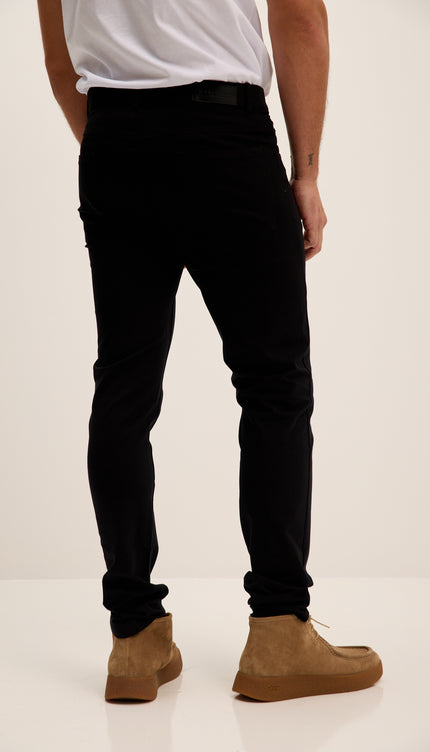 Lightweight Fitted Casual Pants - Black