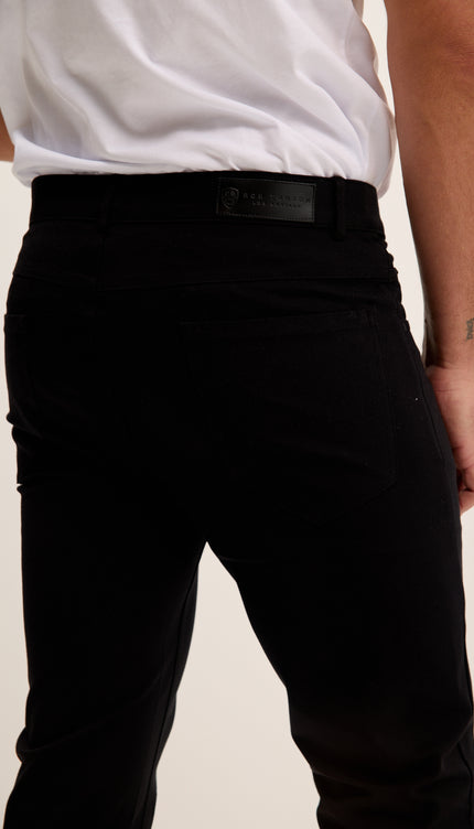Lightweight Fitted Casual Pants - Black
