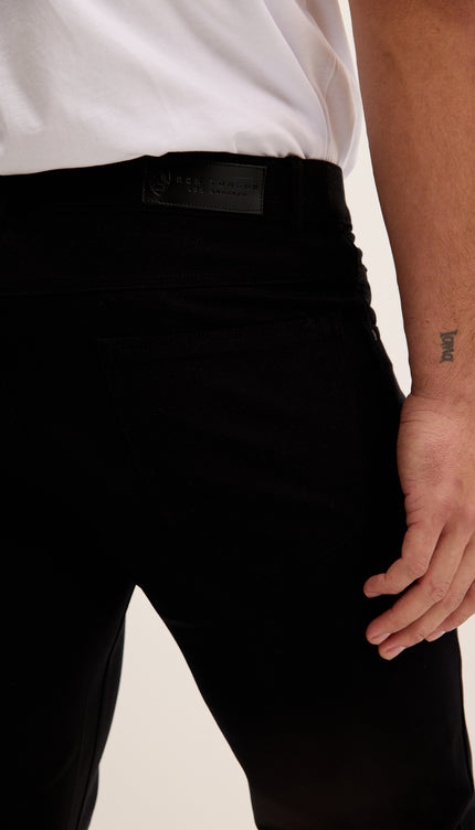 Lightweight Fitted Casual Pants - Black