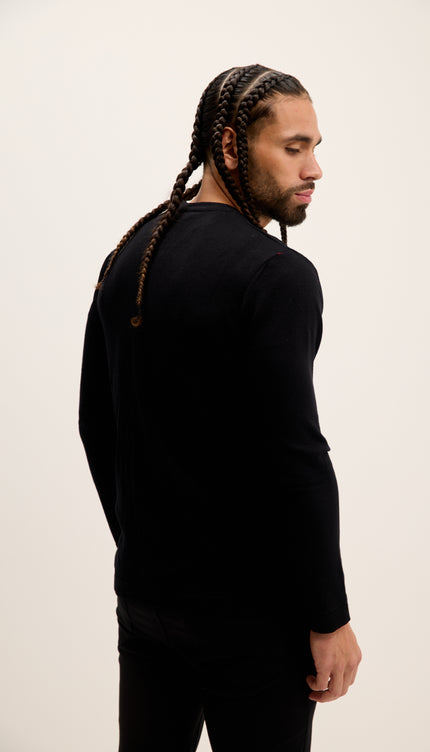 Full Zip Closure Cardigan - Black