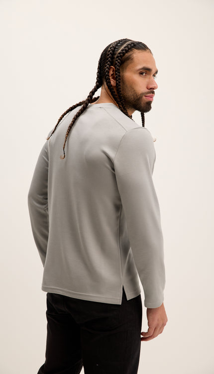 True Classic Long Sleeve Sweater - Gray