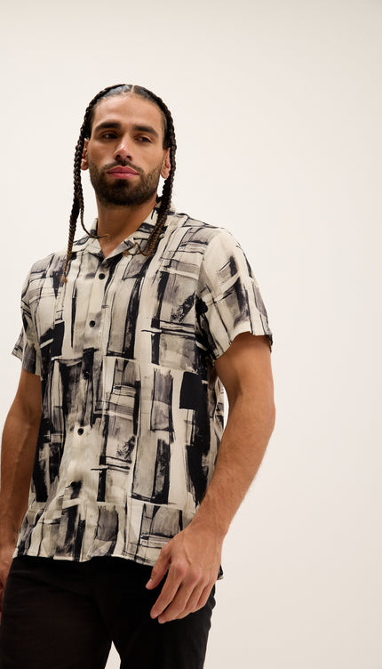 N° 4949 CAMISA TODO ESTAMPADO CAMP CUELLO - NEGRO