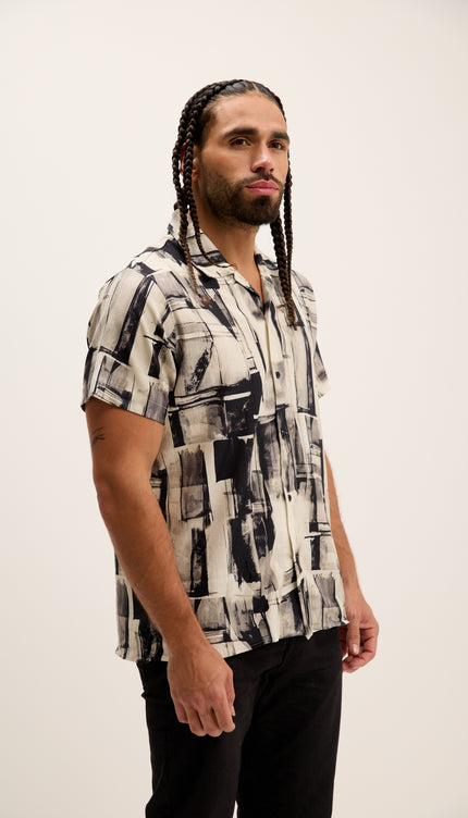 N° 4949 CAMISA TODO ESTAMPADO CAMP CUELLO - NEGRO