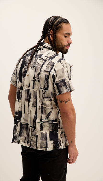 N° 4949 CAMISA TODO ESTAMPADO CAMP CUELLO - NEGRO