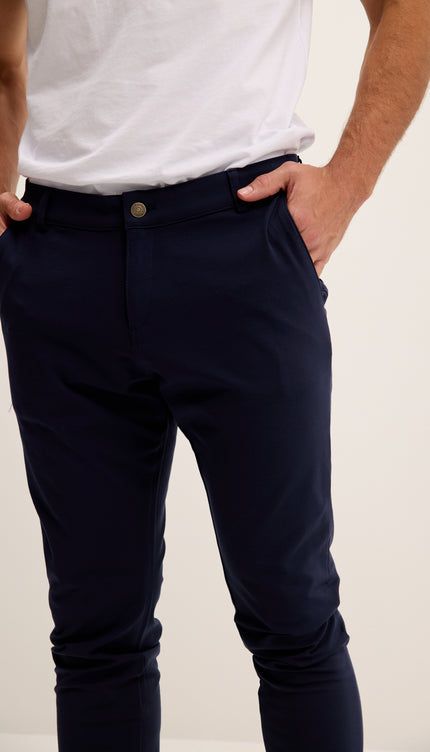 Tapered Casual Wear Pants - Navy