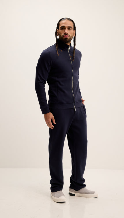 Double Zip Trainer Jacket - Navy