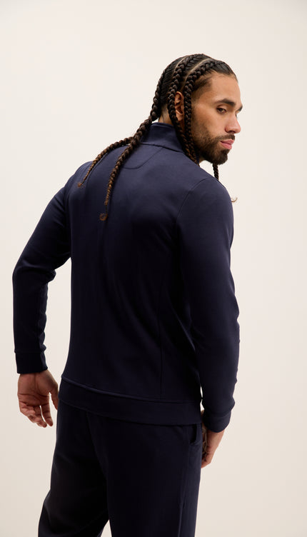 Double Zip Trainer Jacket - Navy