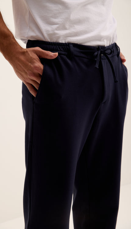 Lässige Freizeithose mit Kordelzug – Marineblau