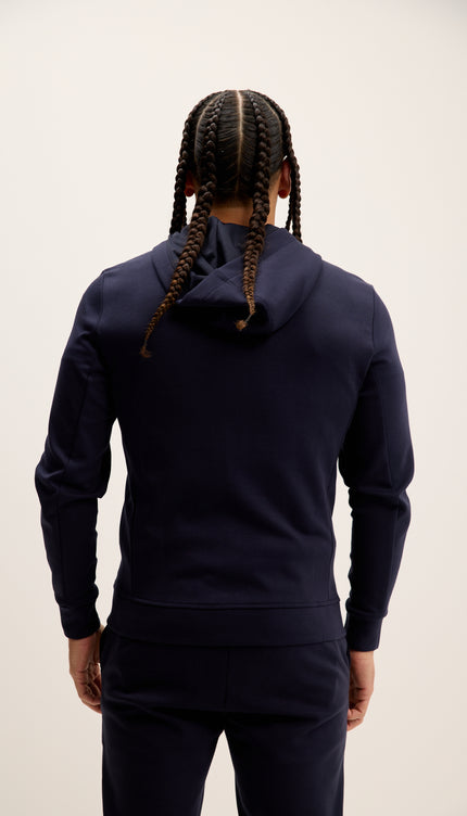 Kapuzenjacke mit doppeltem Reißverschluss – Marineblau