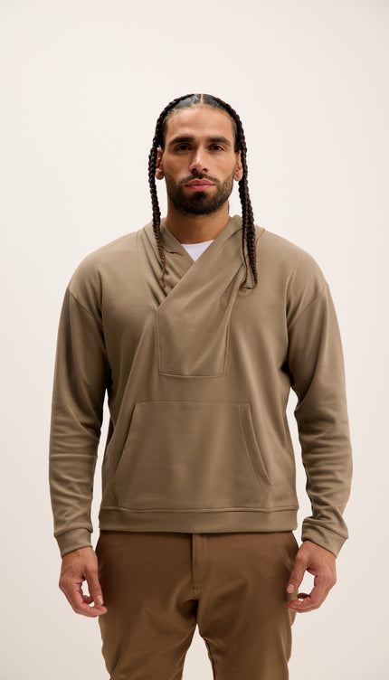 Weekend Hooded Sweater - Dark Beige