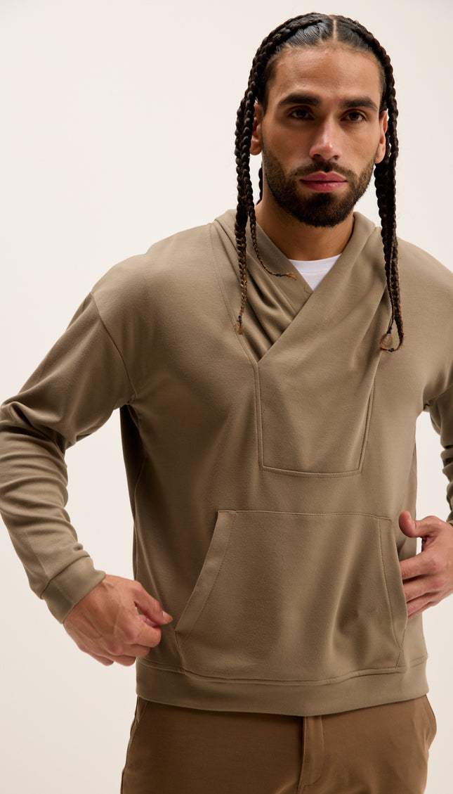 Weekend Hooded Sweater - Dark Beige