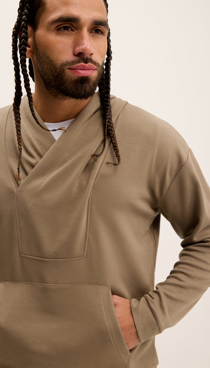 Weekend Hooded Sweater - Dark Beige
