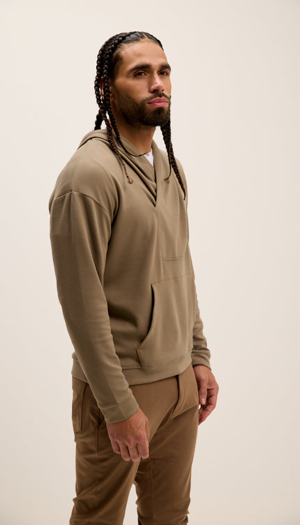 Weekend Hooded Sweater - Dark Beige