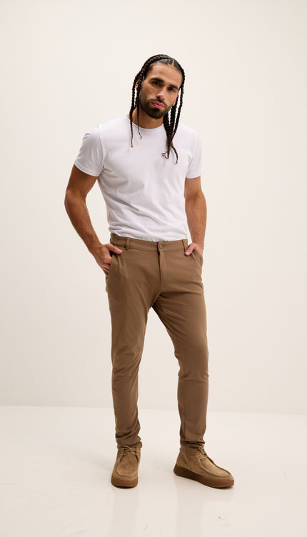 Pantalon décontracté fuselé - Camel