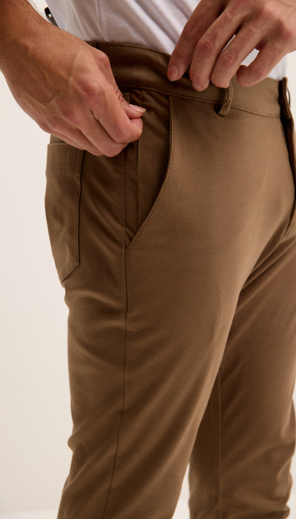 Pantalon décontracté fuselé - Camel
