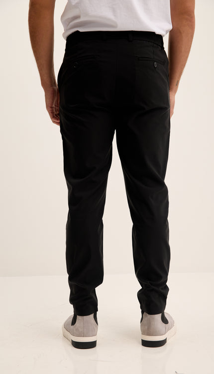 Relaxed Drawstring Casual Pants - Black