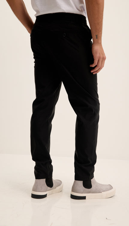 Relaxed Drawstring Casual Pants - Black